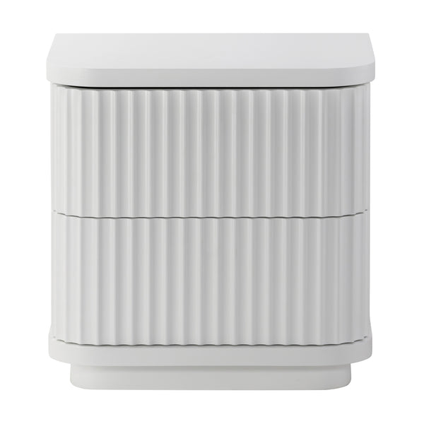 El Nino Manna 2 Drawer Bedside Table White