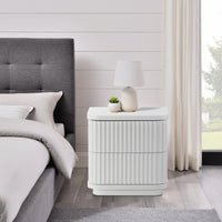 El Nino Manna 2 Drawer Bedside Table White