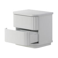 El Nino Manna 2 Drawer Bedside Table White