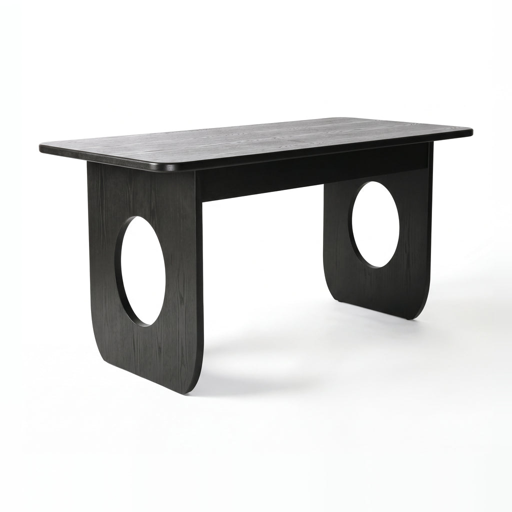 Elara 170cm Home Office Desk Black, rear three-quarter view on a white background
