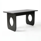 Elara 170cm Home Office Desk Black, rear three-quarter view on a white background