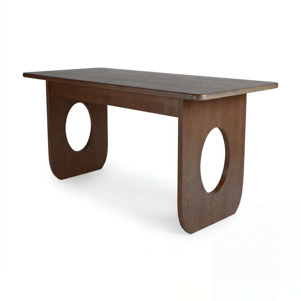 Elara 170cm Home Office Desk Walnut, rear three-quarter view on a white background