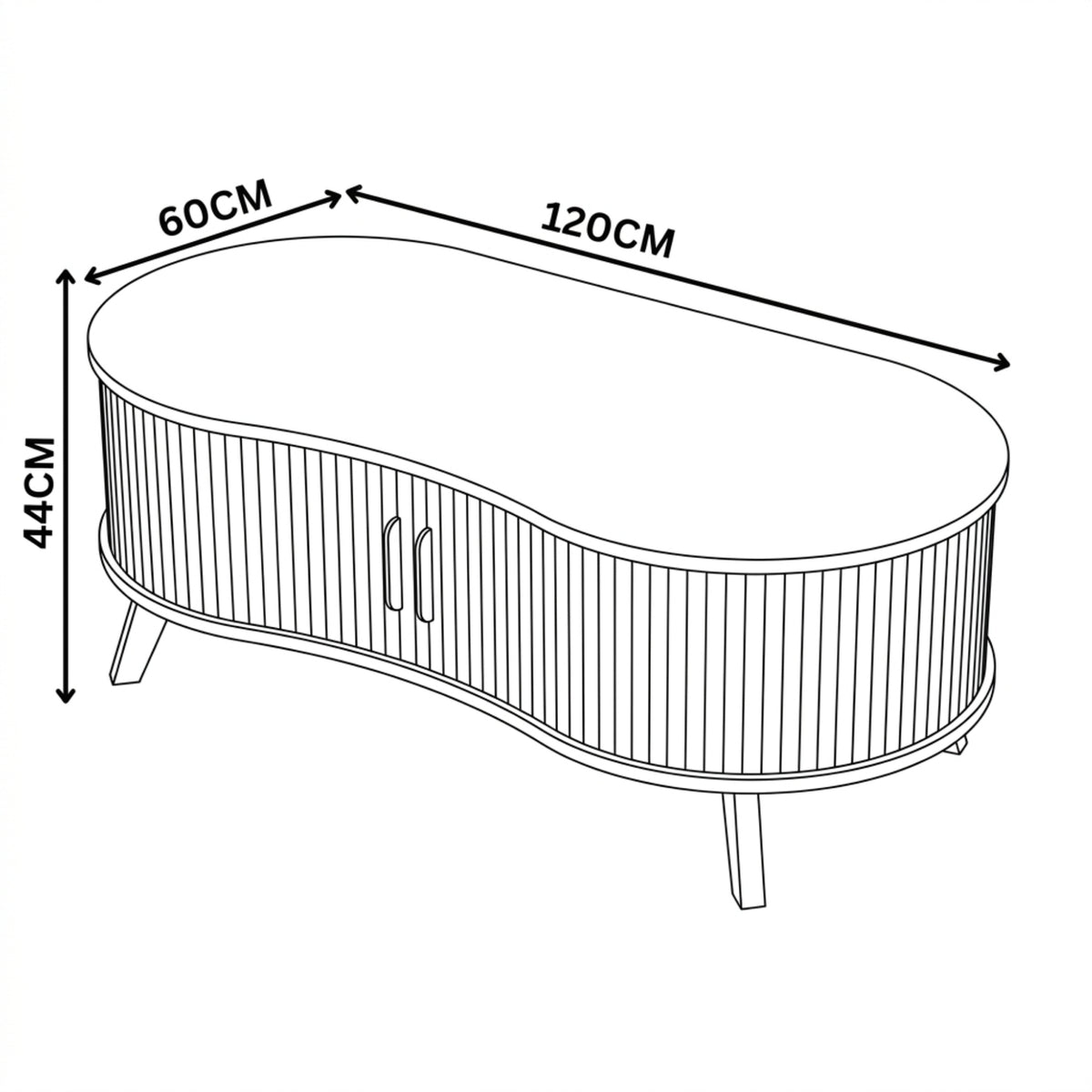 Elbasan 120cm Coffee Table Black