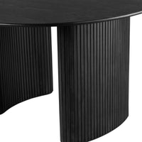 Elbasan 130cm Round Dining Table Black
