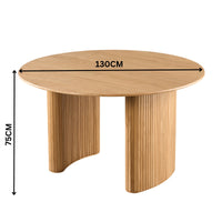 Elbasan 130cm Round Dining Table Natural
