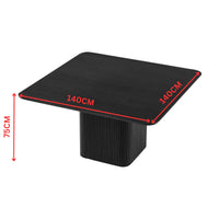 Elbasan 140cm Square Dining Table Black