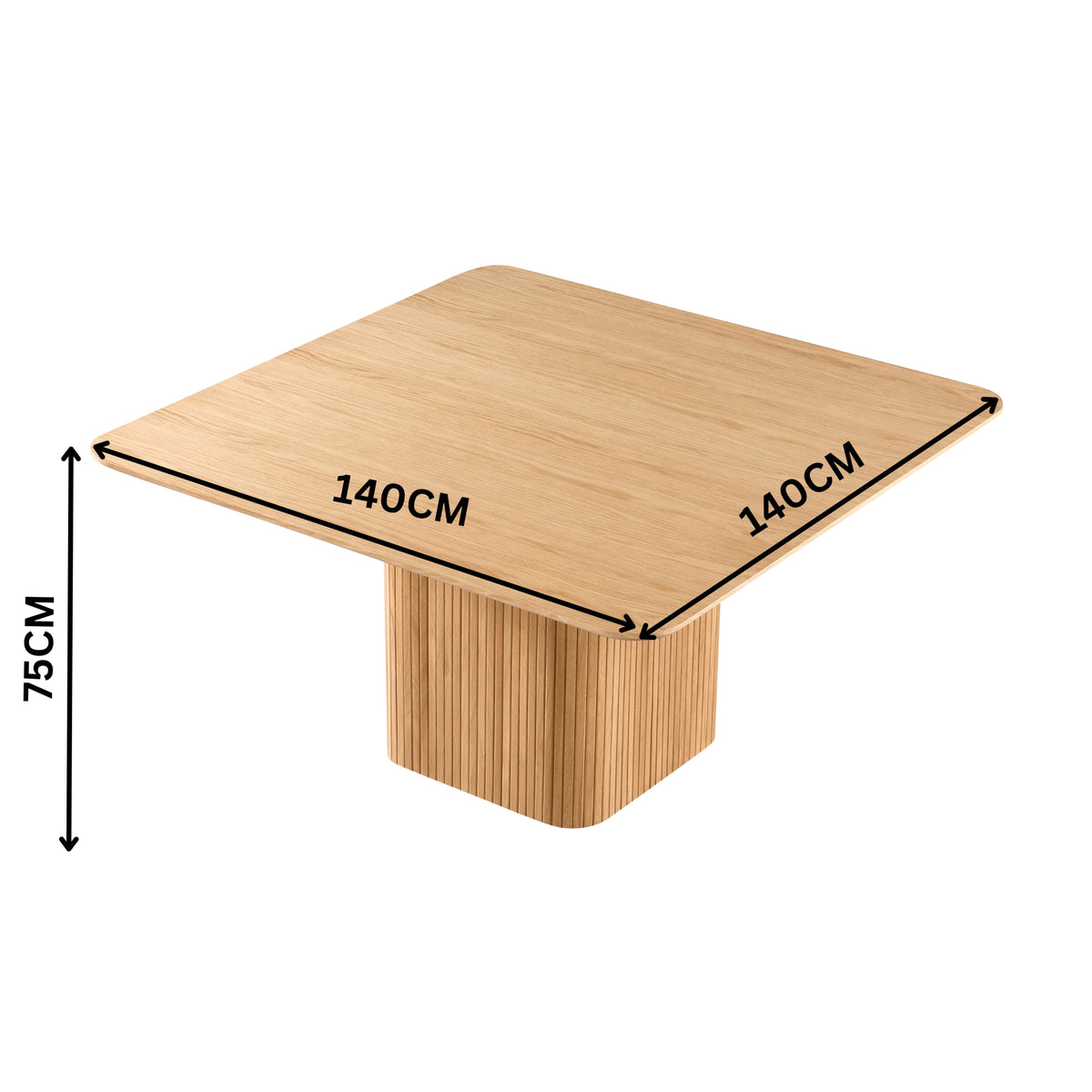 Elbasan 140cm Square Dining Table Natural