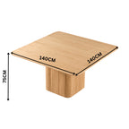 Elbasan 140cm Square Dining Table Natural