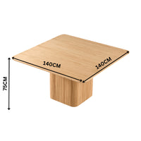 Elbasan 140cm Square Dining Table Natural