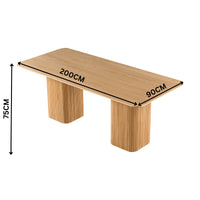 Elbasan 200cm Dining Table Natural