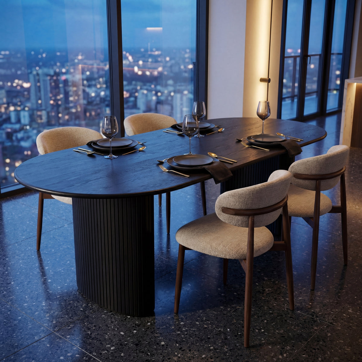 Elbasan 220cm Dining Table Black