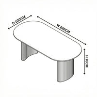 Elbasan 220cm Dining Table Black