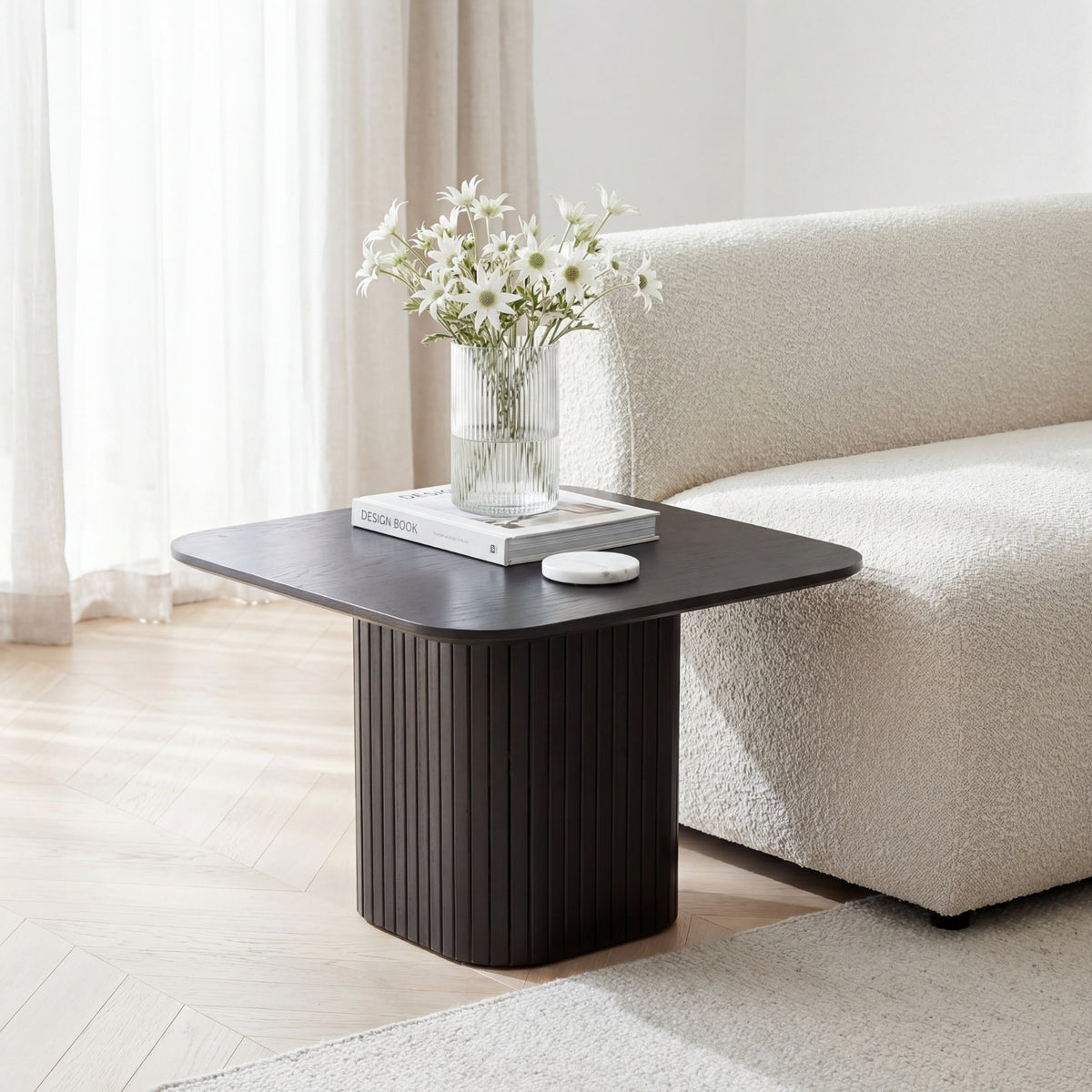 Elbasan 60cm Square Coffee Table Black