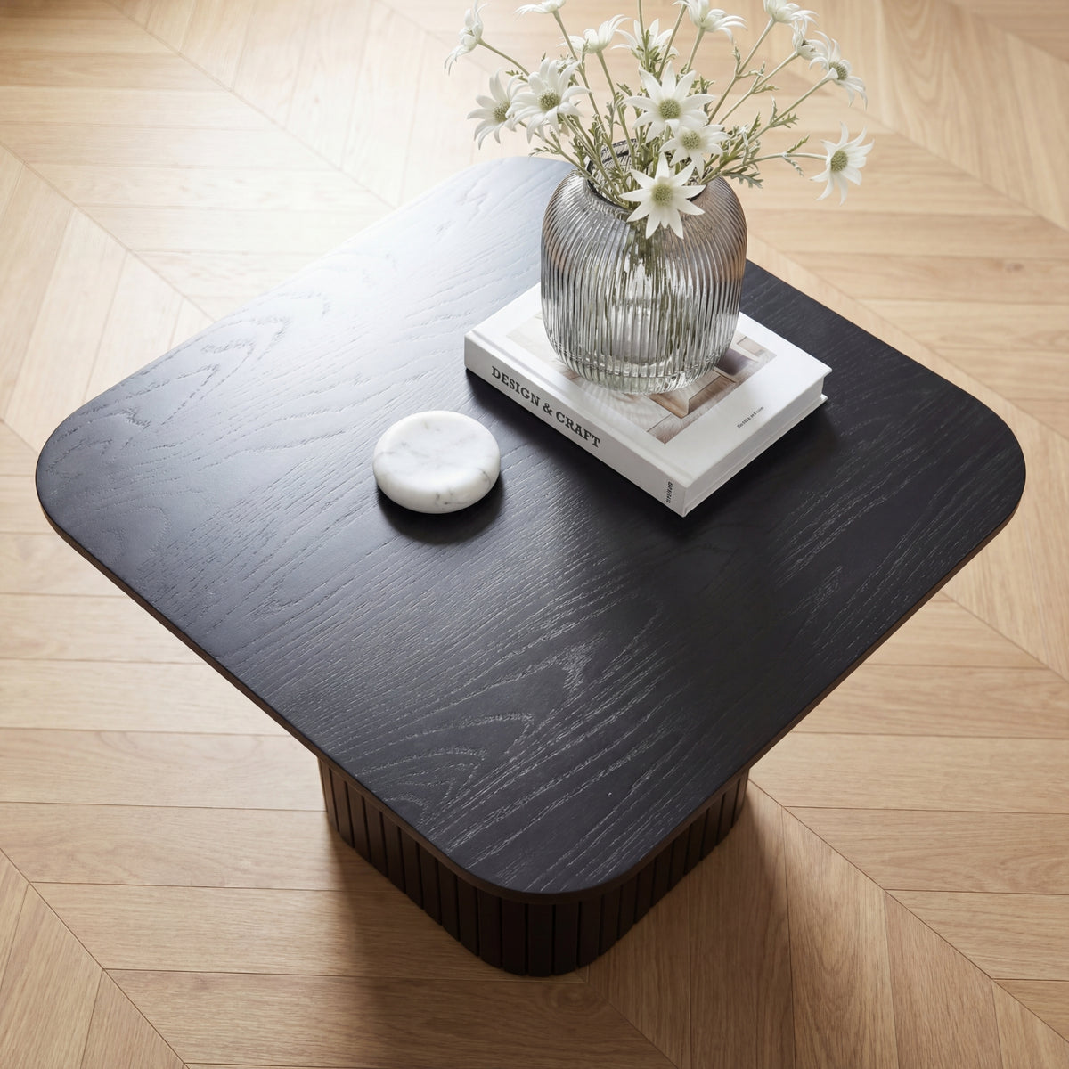 Elbasan 60cm Square Coffee Table Black