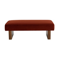 Eldron 120cm Velvet Bench and Ottoman Caramel