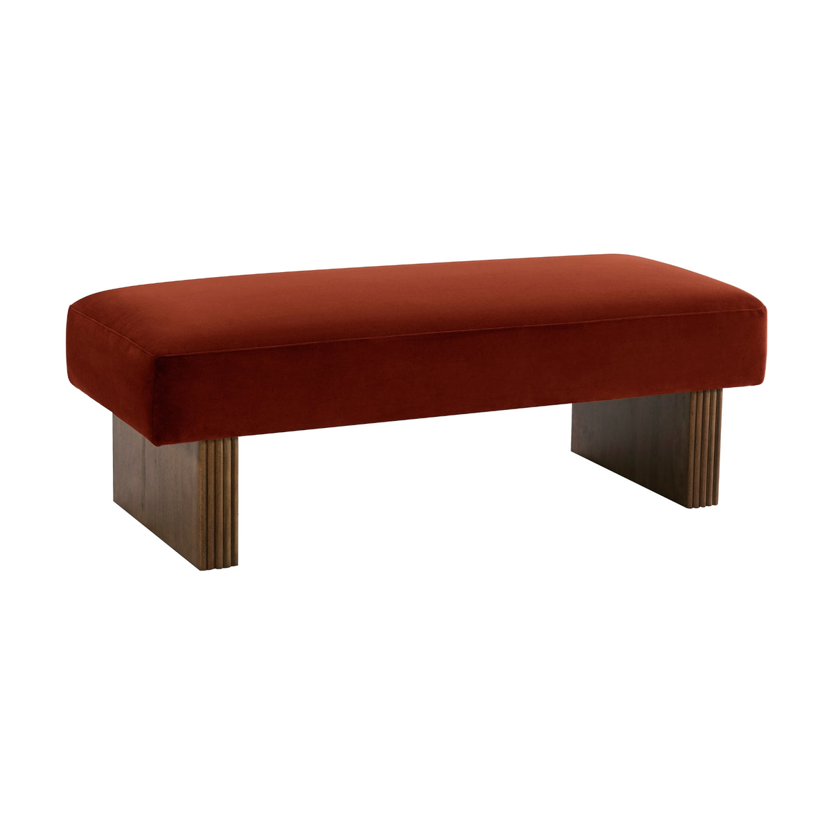 Eldron 120cm Velvet Bench and Ottoman Caramel