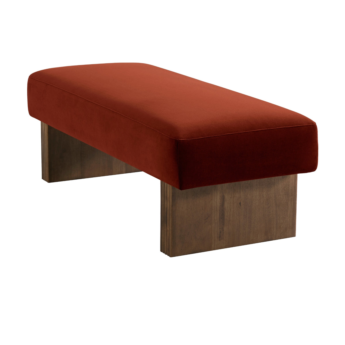Eldron 120cm Velvet Bench and Ottoman Caramel