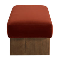 Eldron 120cm Velvet Bench and Ottoman Caramel