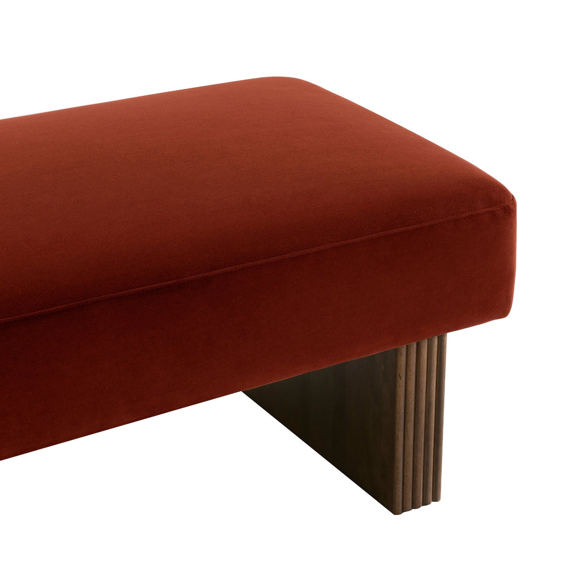 Eldron 120cm Velvet Bench and Ottoman Caramel