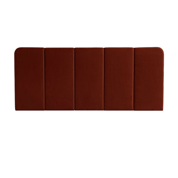 Eldron 280cm Velvet Bedhead Wide Caramel