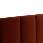 Eldron 280cm Velvet Bedhead Wide Caramel