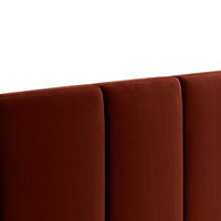 Eldron 280cm Velvet Bedhead Wide Caramel
