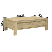 Elemental 120cm Coffee Table Brushed Smoke Grey