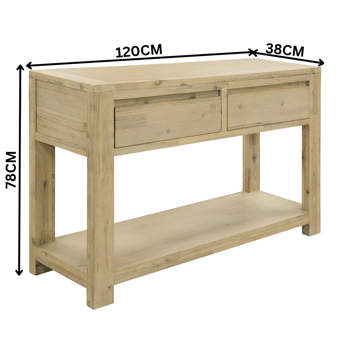 Elemental 120cm Console Table Brushed Smoke Grey