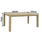 Elemental 180cm Dining Table Brushed Smoke Grey