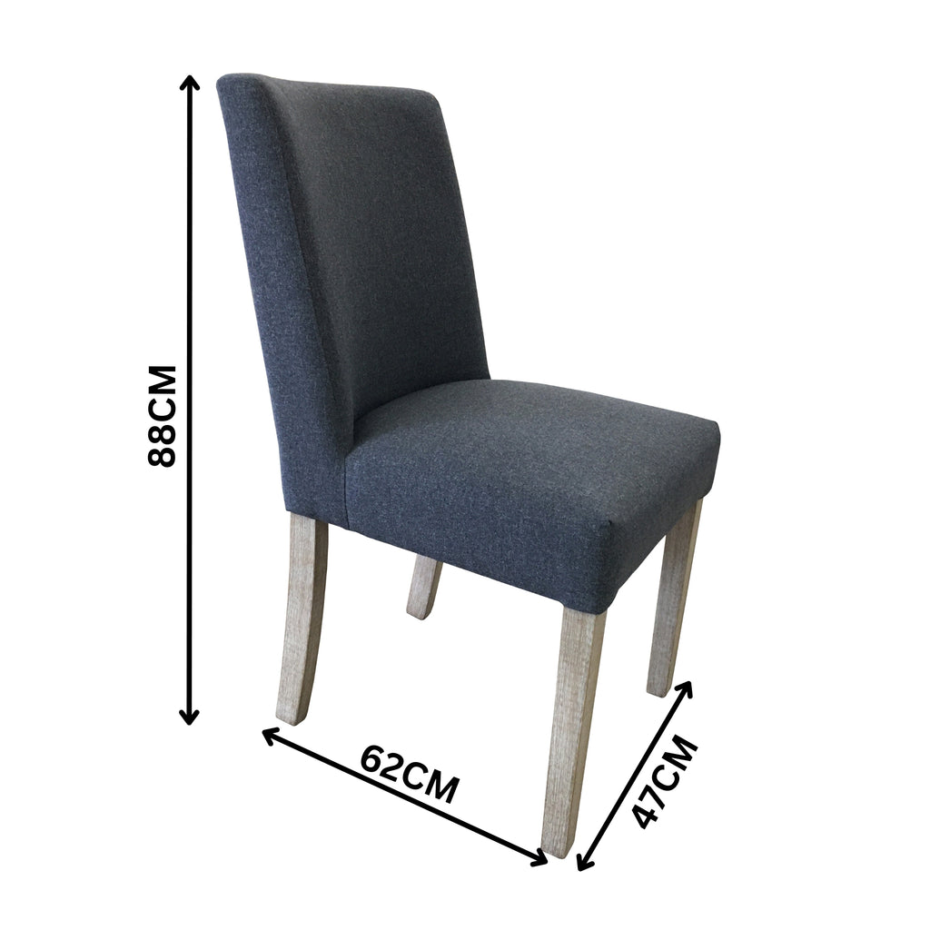 Elemental 2pc Set Fabric Dining Chair Grey