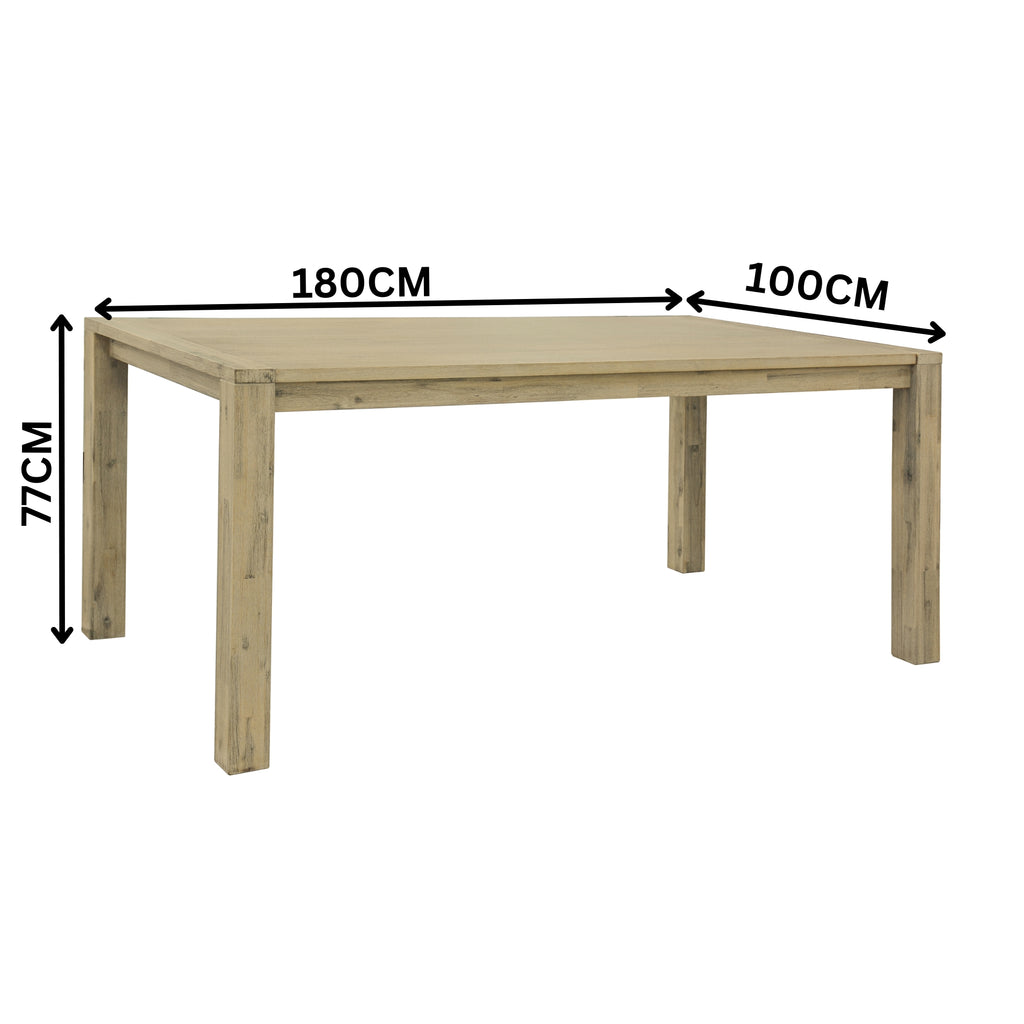 Elemental 7pc Dining Table Set 6 Grey Fabric Chair