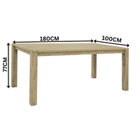 Elemental 7pc Dining Table Set 6 Grey Fabric Chair