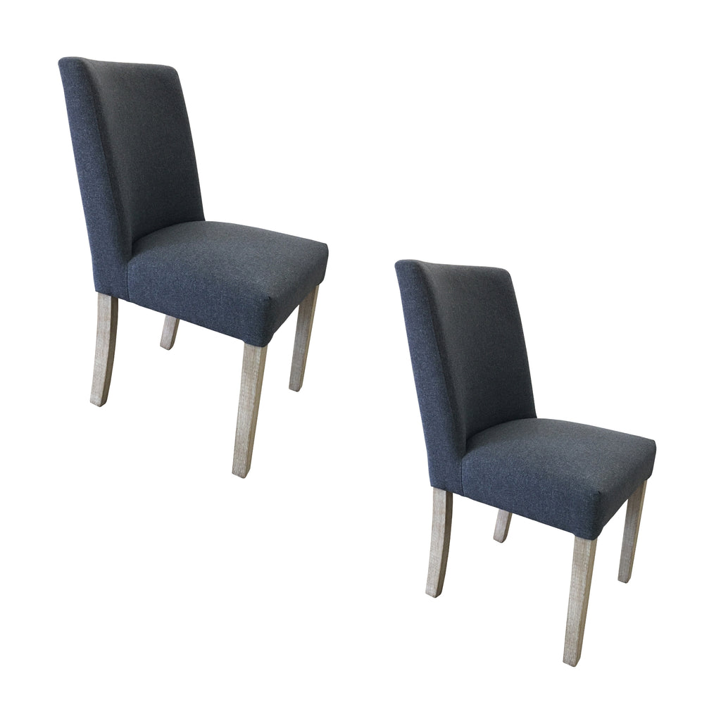 Elemental 7pc Dining Table Set 6 Grey Fabric Chair