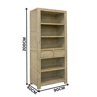 Elemental 90cm Bookshelf Book Case Display Shelf Brushed Smoke Grey
