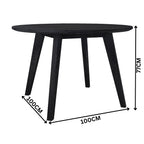 Ellen 100cm Round Dining Table Black