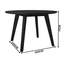 Ellen 100cm Round Dining Table Black