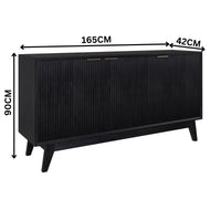 Ellen 165cm Buffet Table 3 Door Black