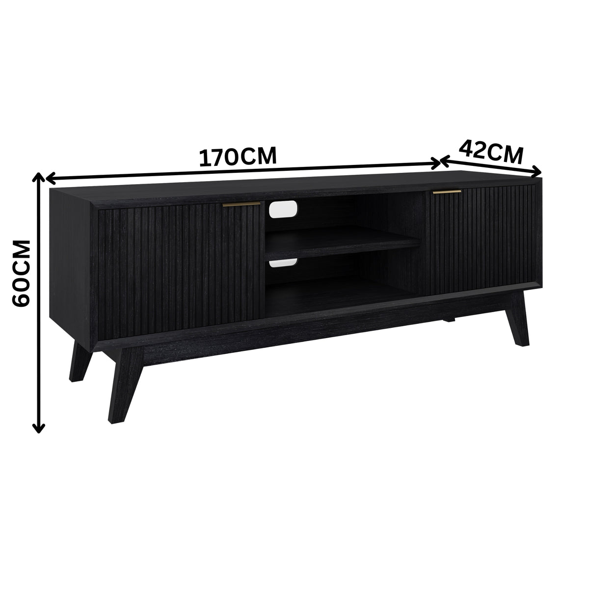Ellen 170cm ETU Entertainment TV Unit Black
