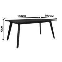 Ellen 180cm Dining Table Black