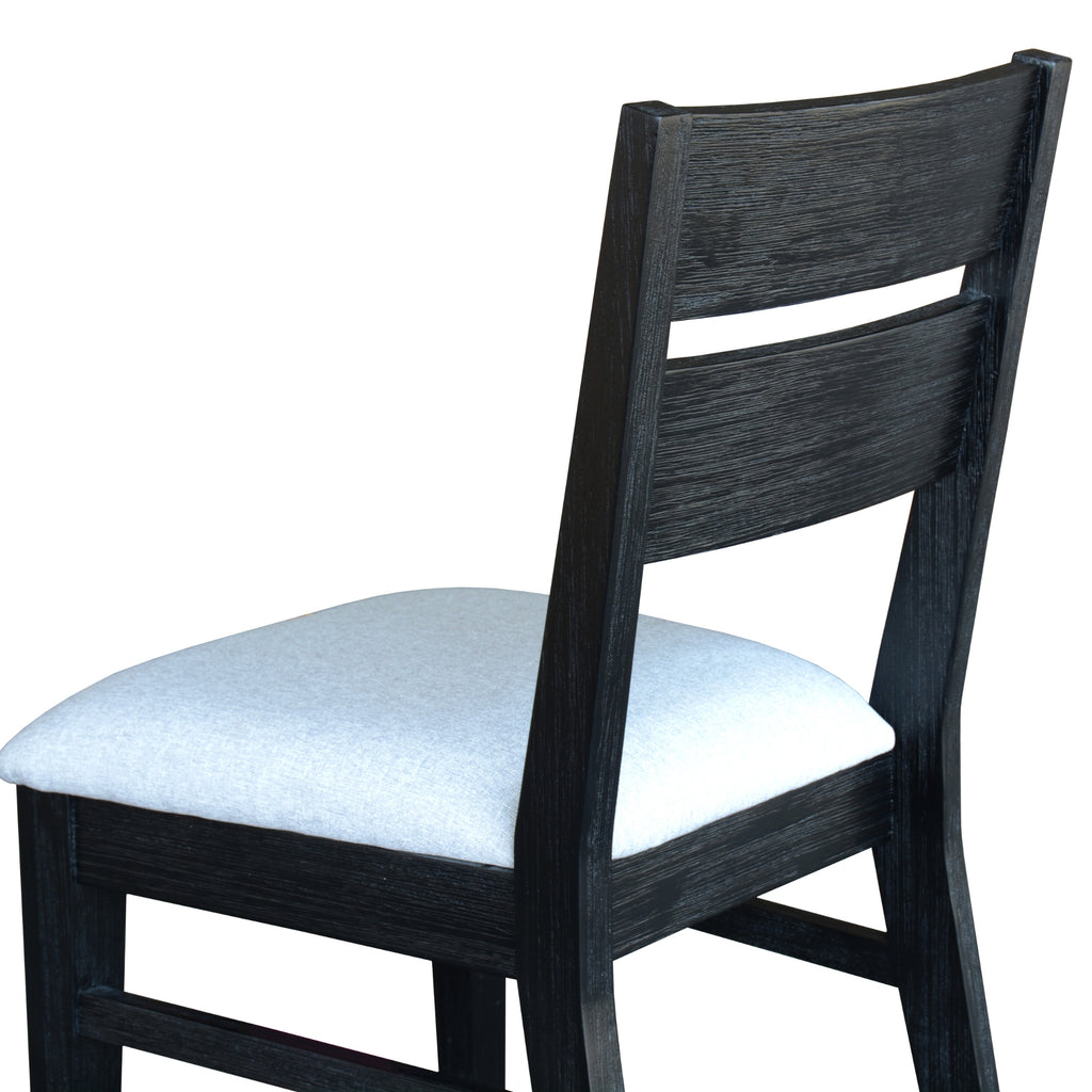 Ellen 2pc Set Dining Chair Fabric Seat Black