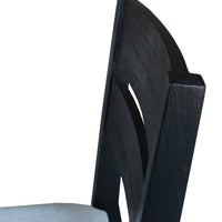 Ellen 2pc Set Dining Chair Fabric Seat Black