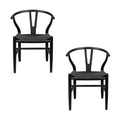 Ellen 2pc Set Wishbone Dining Chair Black