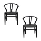 Ellen 2pc Set Wishbone Dining Chair Black