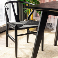 Ellen 2pc Set Wishbone Dining Chair Black