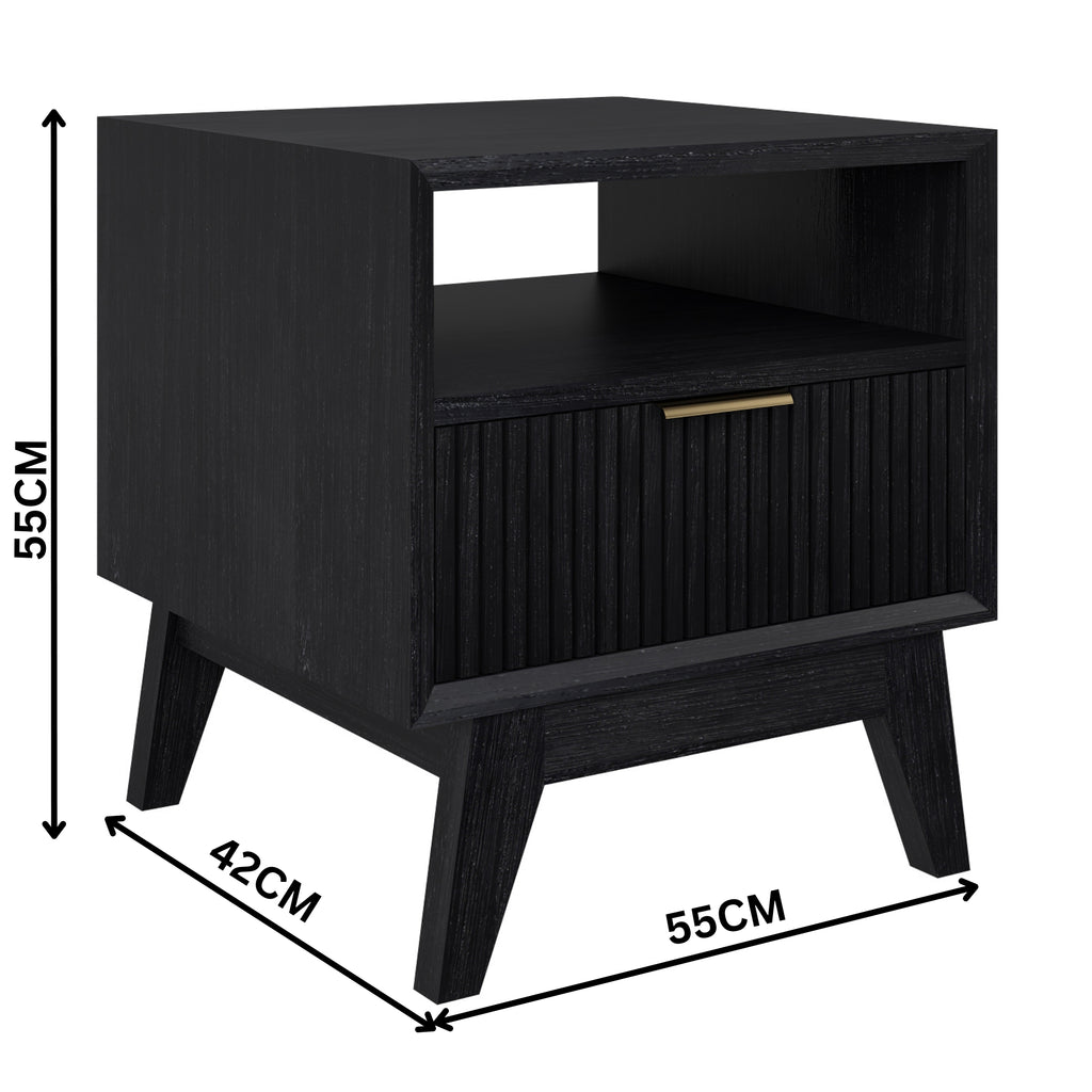 Ellen 55cm Lamp Side Table Black
