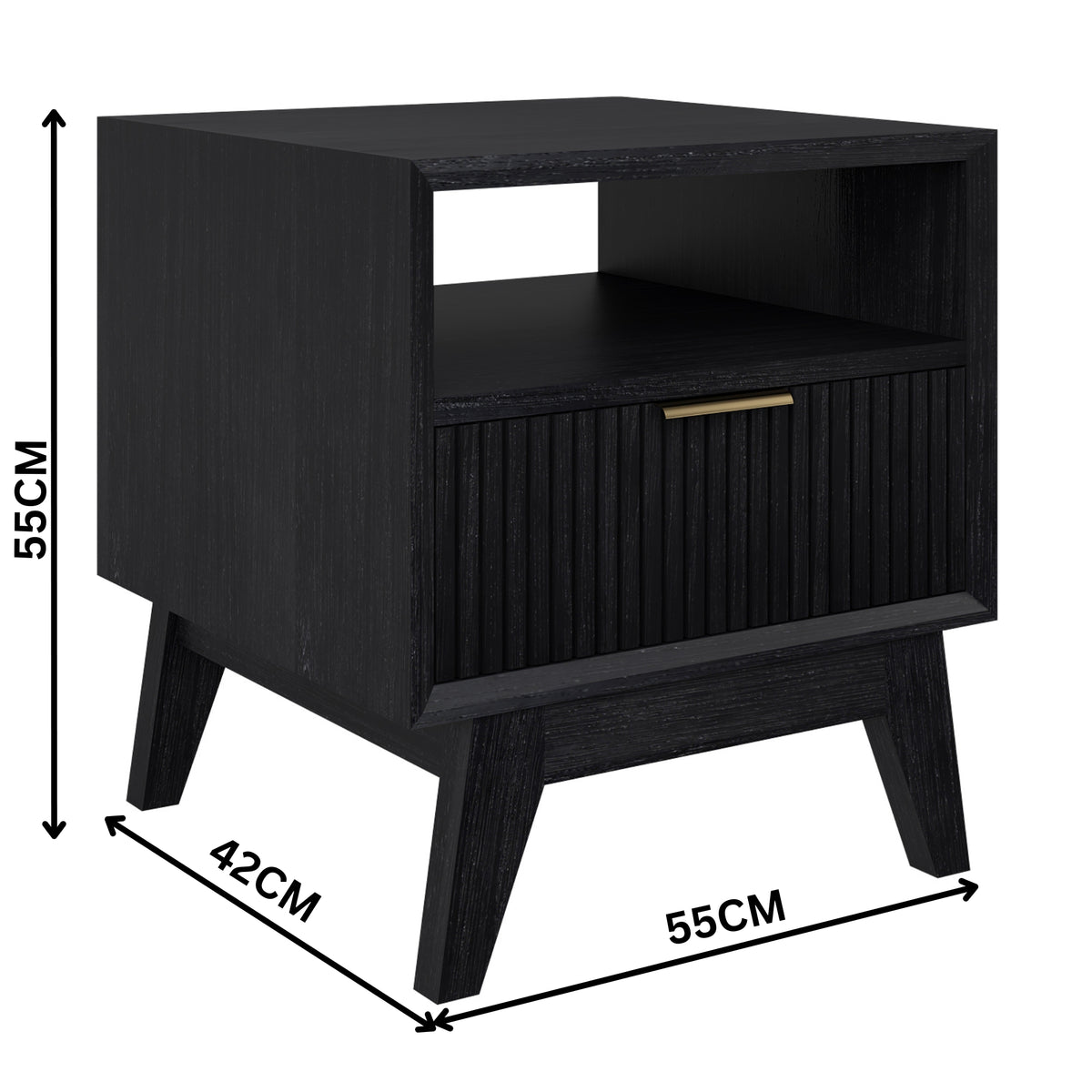 Ellen 55cm Lamp Side Table Black