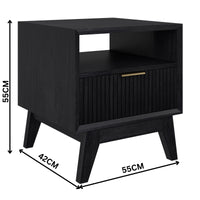 Ellen 55cm Lamp Side Table Black