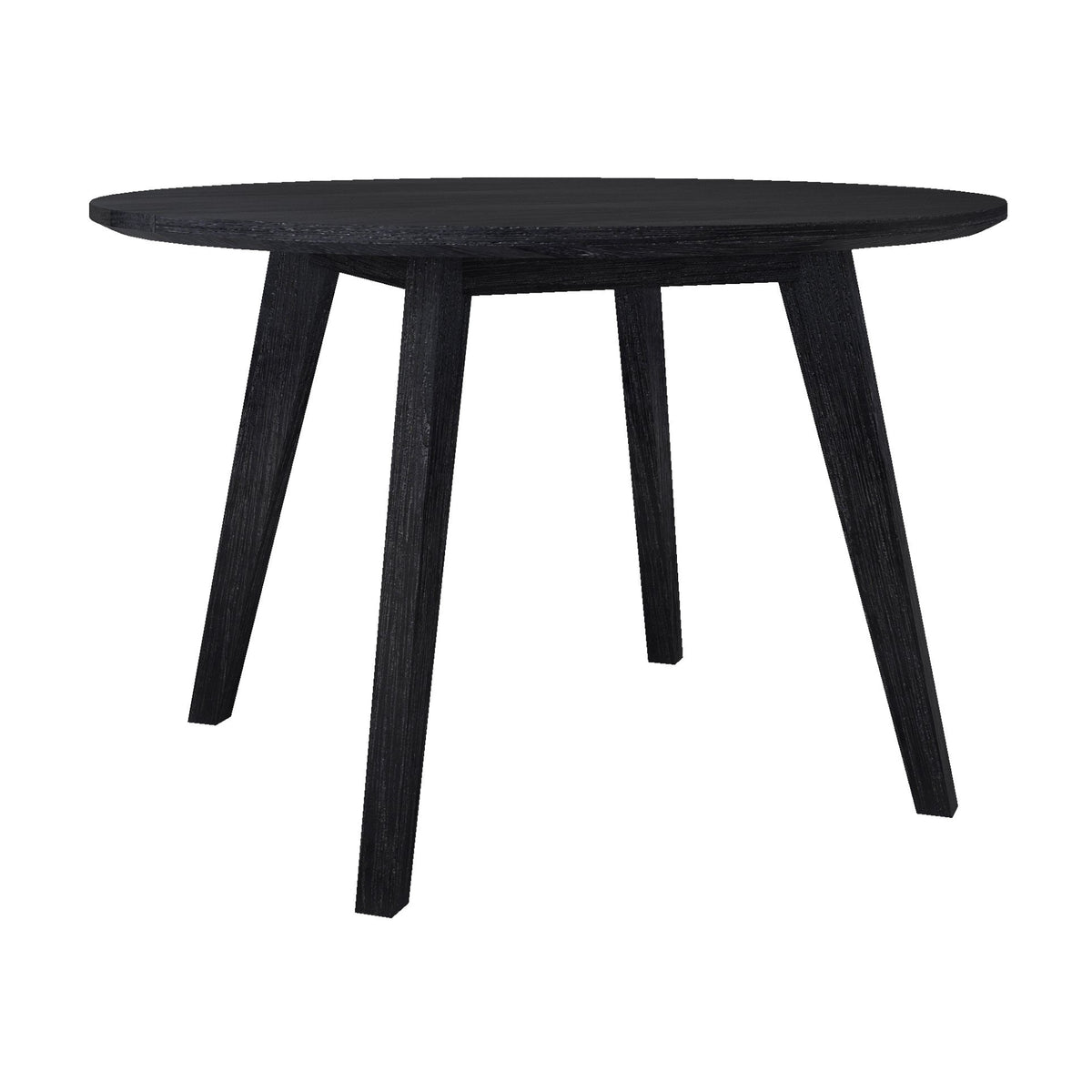 Ellen 5pc Dining Set 100cm Round Table 4 Chair Black