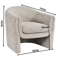 Elm Fabric Accent Chair Occasional Armchair Oat Grey