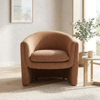 Elm Fabric Accent Chair Occasional Armchair Cinnamon Brown